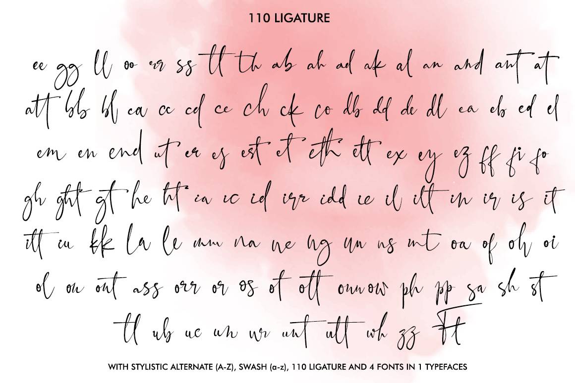 Black Pink Signature Script Font sample