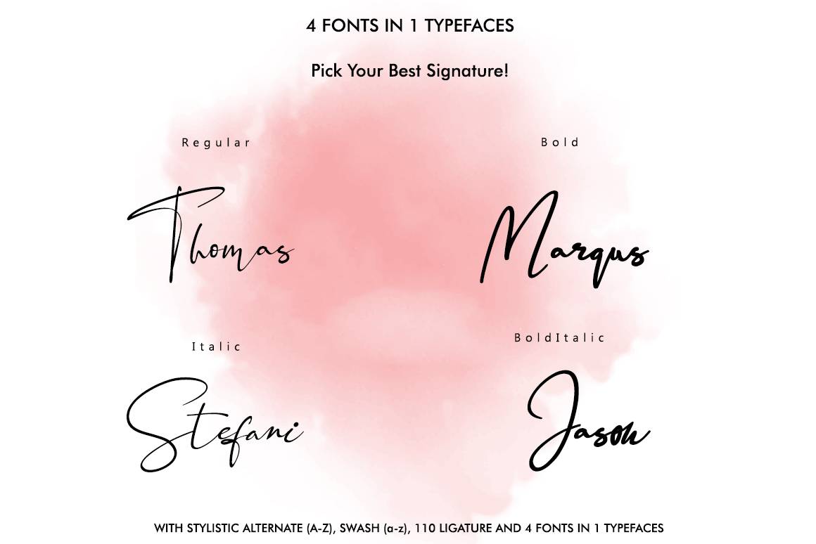 Black Pink Signature Script Font sample
