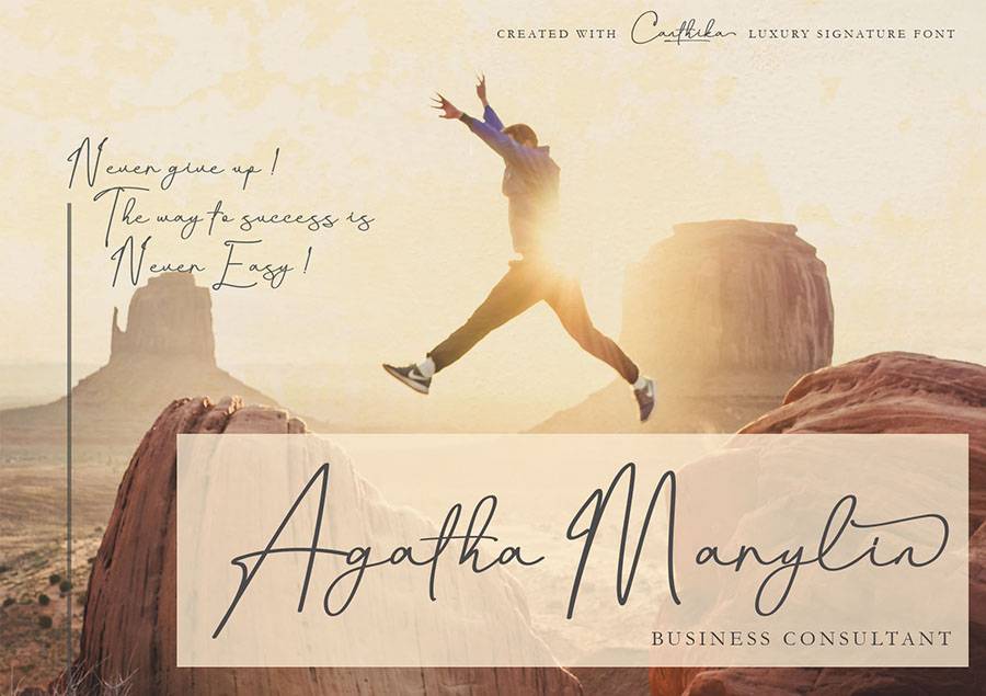 Canthika Stylish Signature Font sample