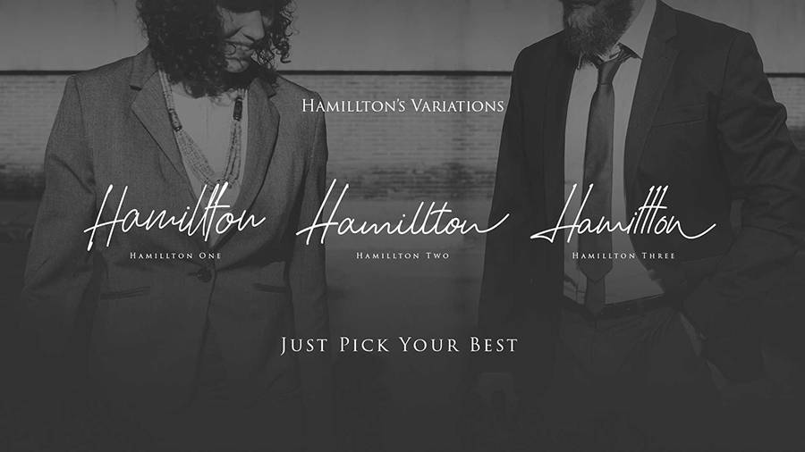 Hamillton Signature Font Demo sample
