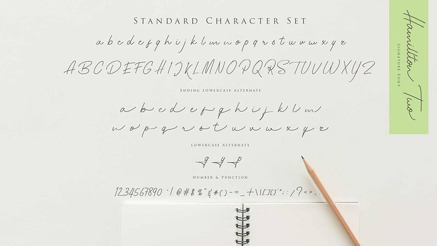 Hamillton Signature Font Demo sample