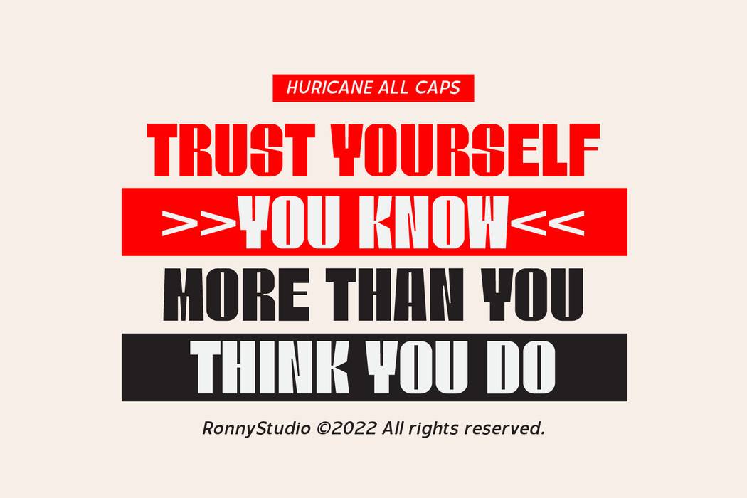 Huricane Font sample