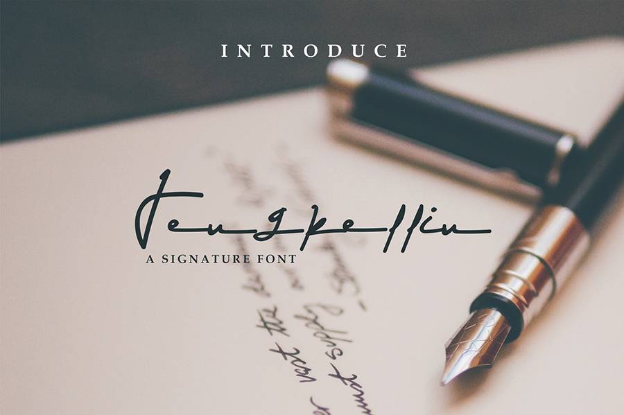 Jengkellin Signature Font sample