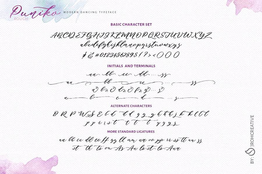 Puniko Rough Script Demo sample