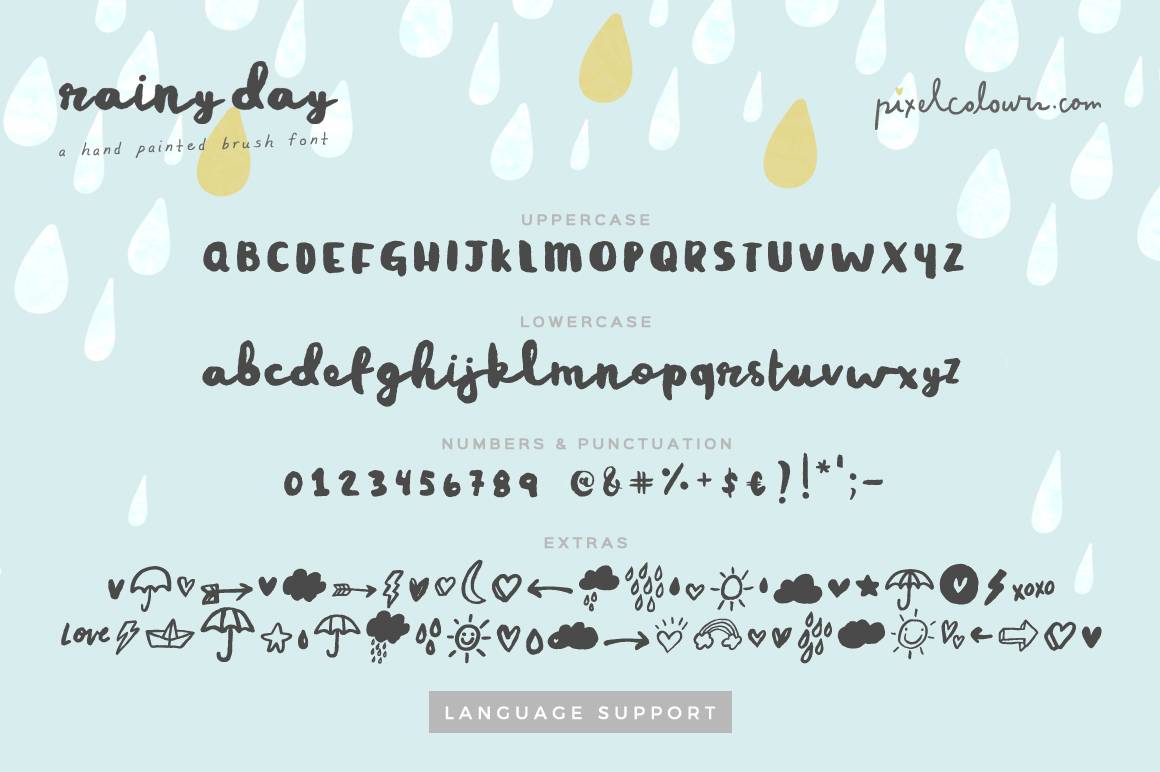 Rainy Day Brush Font sample