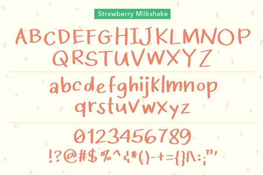 Strawberry Milkshake Font Demo sample
