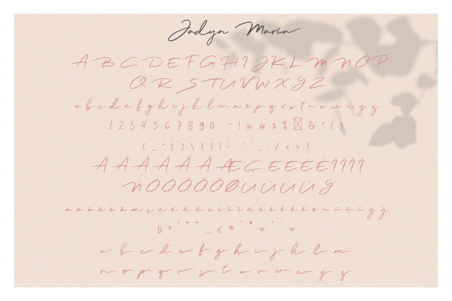 Jadyn Maria Luxury Font sample